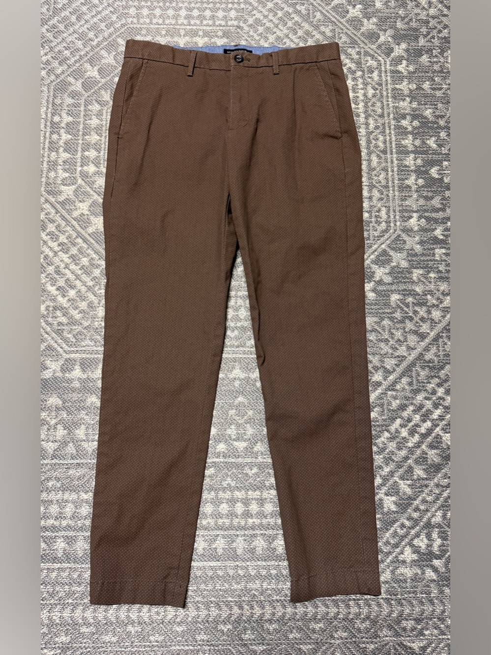 Banana Republic Mason Chino Men's Pants 32x32 Brown Geometric Print